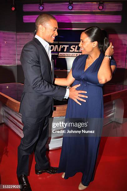 Holmes and Marilee Fiebig-Holmes attend the premiere of "Don't Sleep" at BET Studios on October 1, 2012 in New York City.