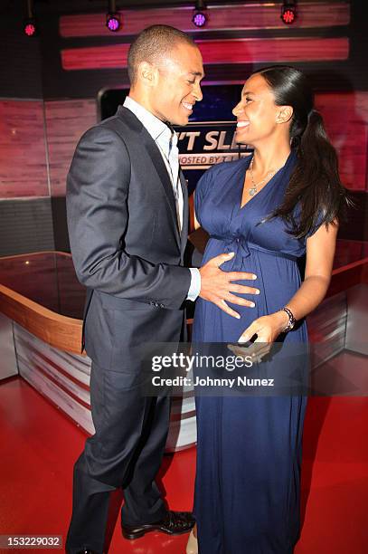 Holmes and Marilee Fiebig-Holmes attend the premiere of "Don't Sleep" at BET Studios on October 1, 2012 in New York City.