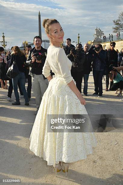 Ulyana Sergeenko attends the Chloe Arrivals - Paris Fashion Week Womenswear Spring / Summer 2013 on October 1, 2012 in Paris, France.