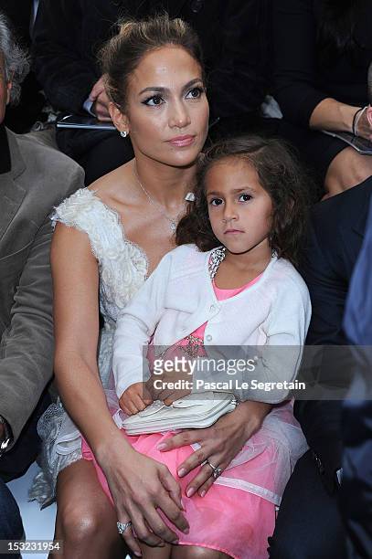 Jennifer Lopez and her daughter Emme Maribel Muniz attend the Chanel Spring / Summer 2013 show as part of Paris Fashion Week at Grand Palais on...