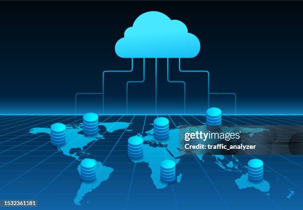 cloud - abstract technical background - cloud security stock illustrations