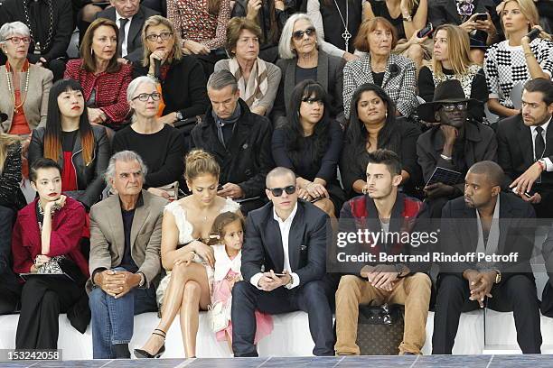 Rina Ota, Patrick Demarchelier, Jennifer Lopez, her daughter Emme Maribel Muniz, her boyfriend Casper Smart, Baptiste Giabiconi and Kanye West attend...