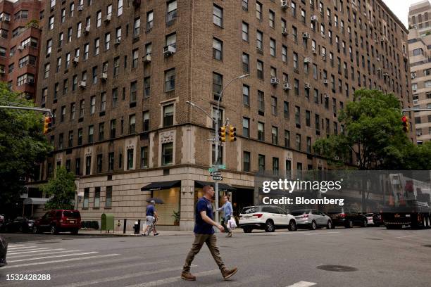 Proposed location of a 5G tower on the corner of 87th Street and Madison Avenue in the Carnegie Hill neighborhood of New York, US, on Tuesday, June...