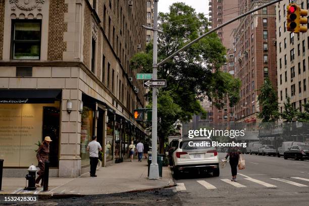 Proposed location of a 5G tower on the corner of 87th Street and Madison Avenue in the Carnegie Hill neighborhood of New York, US, on Tuesday, June...