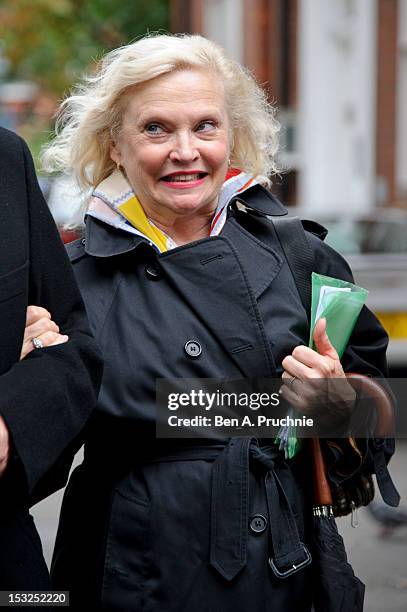 Sandra Dickinson attends the memorial service for Victor Spinetti at St Paul's Church on October 2, 2012 in London, England.