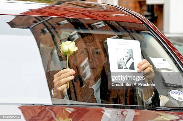 Sir Paul McCartney attends the memorial service for Victor Spinetti at St Paul's Church on October 2, 2012 in London, England.