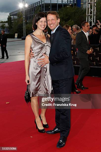 Wotan Wilke Möhring and Anna Theis attend the German TV Awards 2012 at Coloneum on October 2, 2012 in Cologne, Germany.