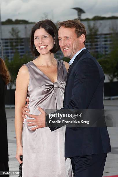 Wotan Wilke Möhring and Anna Theis attend the German TV Awards 2012 at Coloneum on October 2, 2012 in Cologne, Germany.