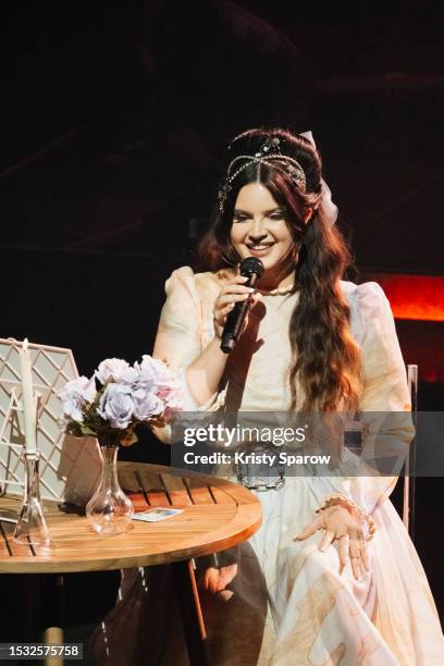 Lana Del Rey performs on stage at L'Olympia on July 10, 2023 in Paris, France.