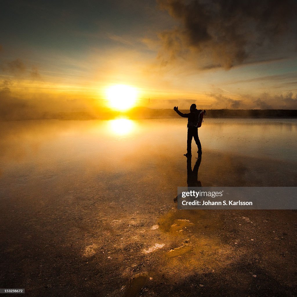 Man at seaside