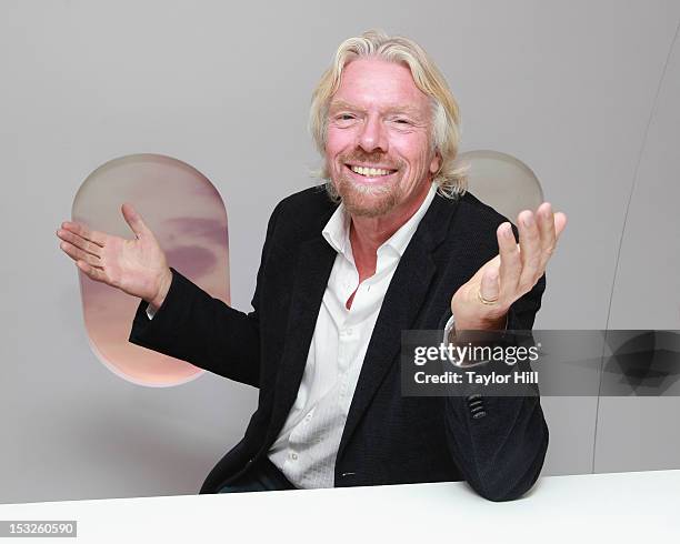 Virgin Group founder Sir Richard Branson attends the Conversations In A Cloud Pop-Up Business Panel at the Virgin Atlantic Upper Class Bar pop-up on...
