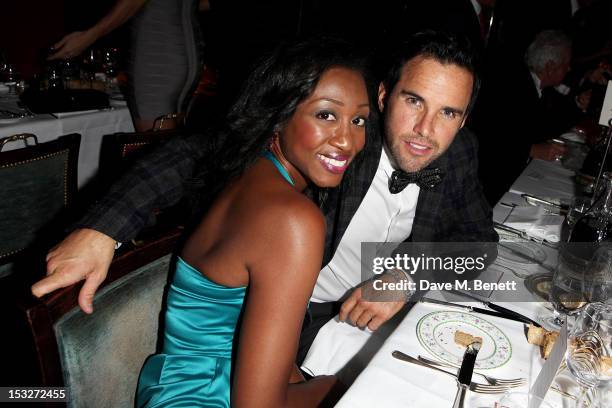 Beverley Knight and James O'Keefe attend Ben Caring's birthday party at Annabel's on October 2, 2012 in London, England.