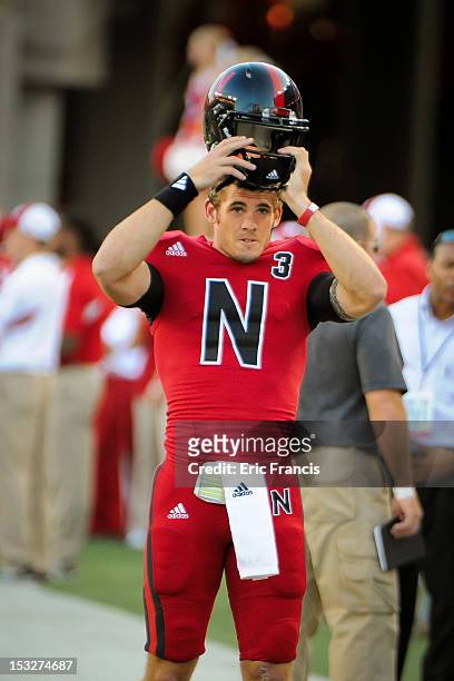 Quarterback Taylor Martinez of the Nebraska Cornhuskers before their game against the Wisconsin Badgers at Memorial Stadium on September 29, 2012 in...