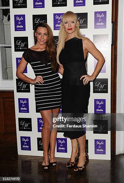 Michelle Heaton an Liz McClarnon attends the launch party of Style for Stroke by Nick Ede at No 5 Cavendish Square on October 2, 2012 in London,...