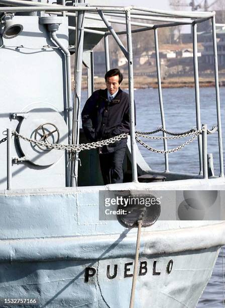 North Korean official tours the captured US spy ship "Pueblo", now on display in Pyongyang, 27 March 2002. North Korea would not be the most obvious...