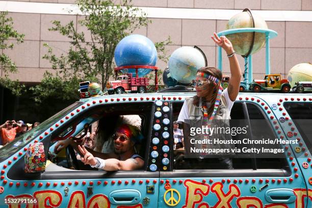 Art car "Peace Expedition" participating the 30th Annual Houston Art Car Parade Saturday, April 8 in Houston. More than 250 art cars ahve...