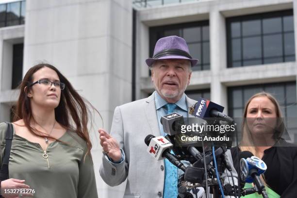 John Ray, an attorney who represents the families of Shannan Gilbert and Jessica Taylor delivers remarks at a press conference after Rex Heuermann...