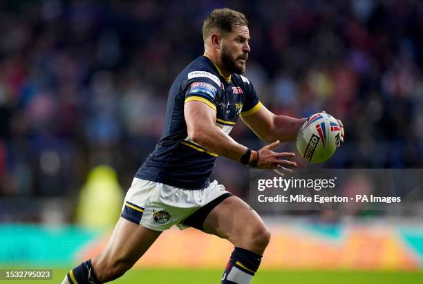 Leeds Rhinos' Aidan Sezer in action during the Betfred Super League match at Headingley Stadium, Leeds. Picture date: Friday July 14, 2023.