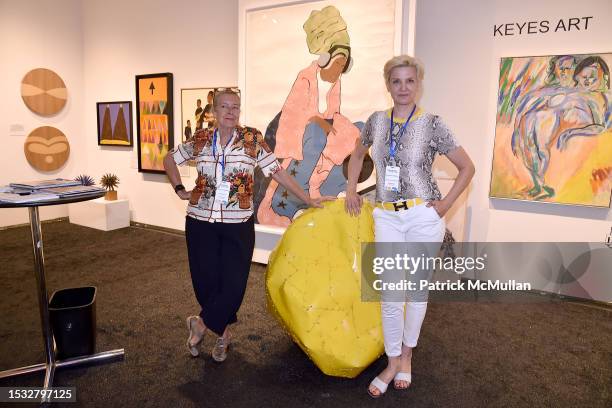 Julie Keye and Mariana Verkerk attend Hamptons Fine Art Fair Opening Night Vernissage Benefiting Guild Hall on July 13, 2023 at Southampton...