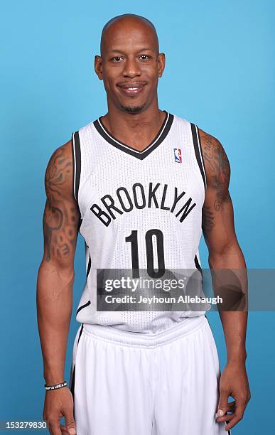 Keith Bogans of the Brooklyn Nets poses for a portrait at Media Day on October 1, 2012 at Barclays Center in Brooklyn Borough of New York, New York....