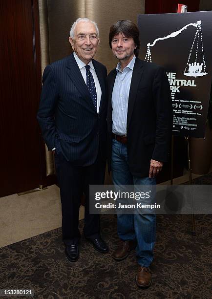 Senator Frank Lautenberg and Ken Burns attend "The Central Park Five" New York Special Screening at Dolby 88 Theater on October 2, 2012 in New York...