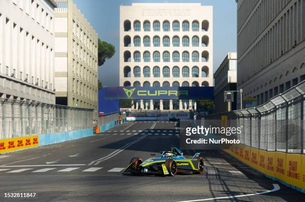 Nico Muller of Switzerland and ABT Cupra Formula E Team drives in free practices 2 during Formula E 2023 Rome E-Prix at the Rome EUR city track on...