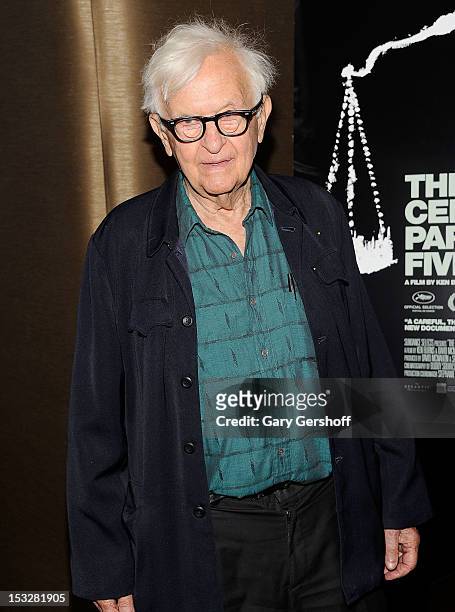Documentary filmmaker Albert Maysles attends 'The Central Park Five' New York Special Screening at Dolby 88 Theater on October 2, 2012 in New York...