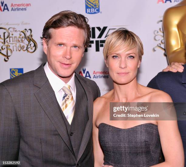 Cary Elwes and Robin Wright attend the 25th anniversary screening & cast reunion of "The Princess Bride" during the 50th New York Film Festival at...