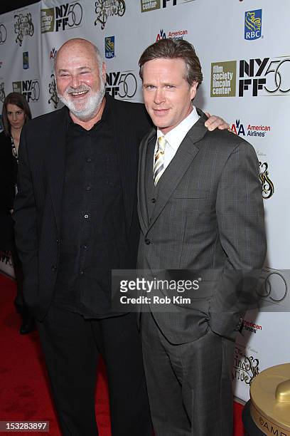 Director Rob Reiner and Cary Elwes attend the 25th Anniversary Screening & Cast Reunion Of "The Princess Bride" During The 50th New York Film...
