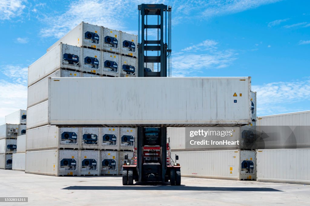 New reefer container operation in the depot.