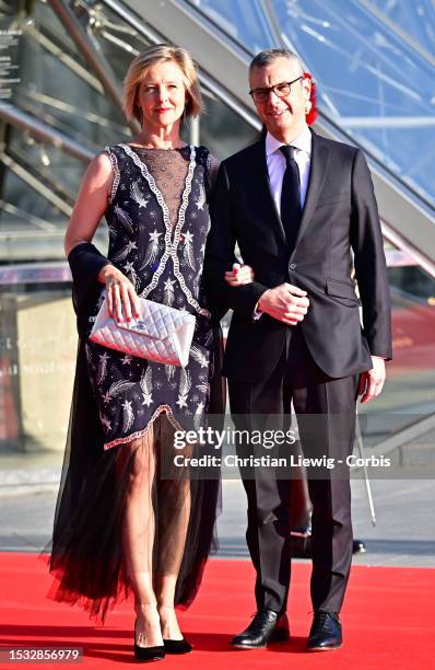 Elysee Palace General Secretary Alexis Kohler and his wife Sylvie Schirm arrive for a diner with the French President and Indian Prime Minister and...