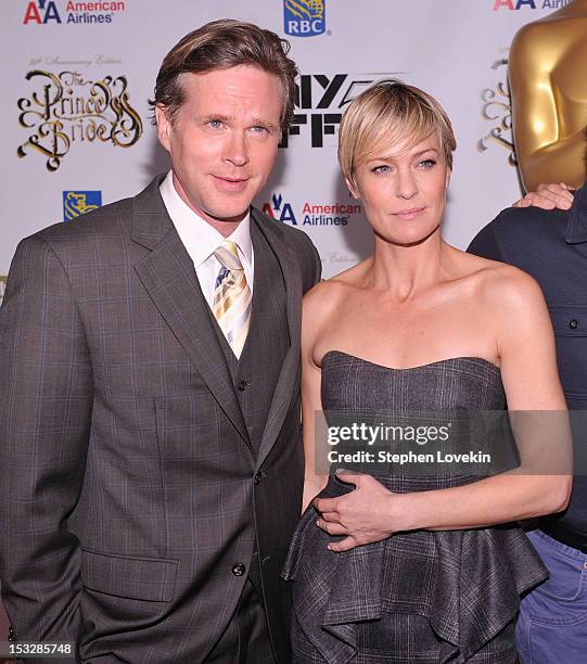 Cary Elwes and Robin Wright attend the 25th anniversary screening & cast reunion of "The Princess Bride" during the 50th New York Film Festival at...