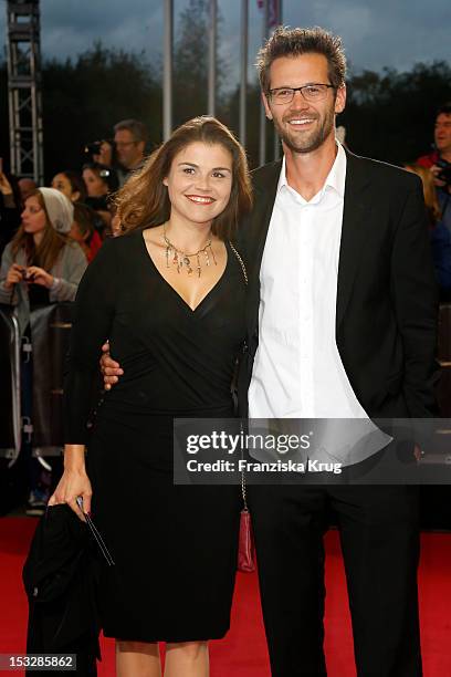 Katharina Wackernagel and Jonas Grosch attend the German TV Award 2012 at Coloneum on October 2, 2012 in Cologne, Germany.