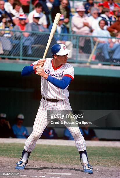 Dale Murphy of the Atlanta Braves bats against the Montreal Expos during a spring training Major League Baseball game circa 1978. Murphy played for...