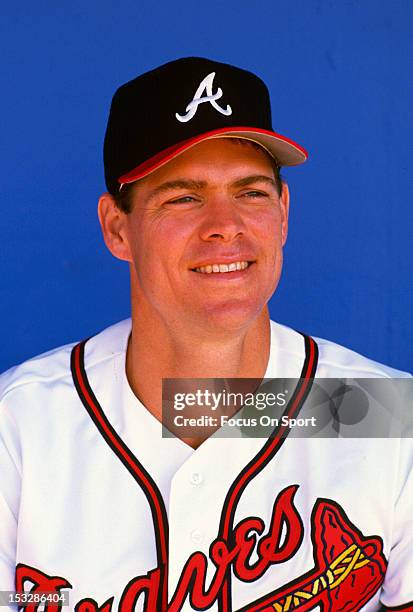 Dale Murphy of the Atlanta Braves smiles for the camera in this portrait during photo day in spring training circa 1988. Murphy played for the Braves...