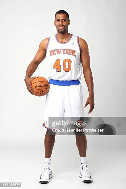 Kurt Thomas of the New York Knicks poses for a portrait during Media Day on October 1, 2012 at the Knicks Training Facility in Greeburgh, New York....