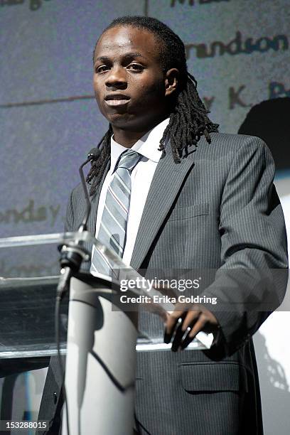 Ryan Dalton, an example of a young New Orleans black man who turned his life around, attends the "Flip the Script" Public Awareness campaign launch...