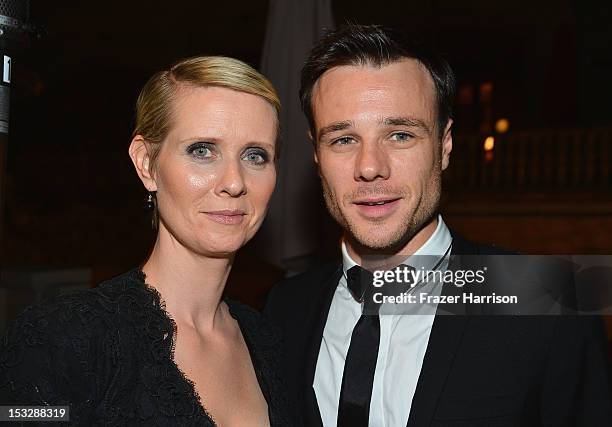 Actors Cynthia Nixon and Rupert Evans attend the screening of "World Without End" after party presented by ReelzChannel at La Piazza on October 2,...