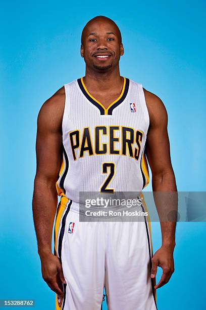 Sundiata Gaines of the Indiana Pacers poses for a photo during 2012 NBA Media Day on October 1, 2012 at Bankers Life Fieldhouse in Indianapolis,...