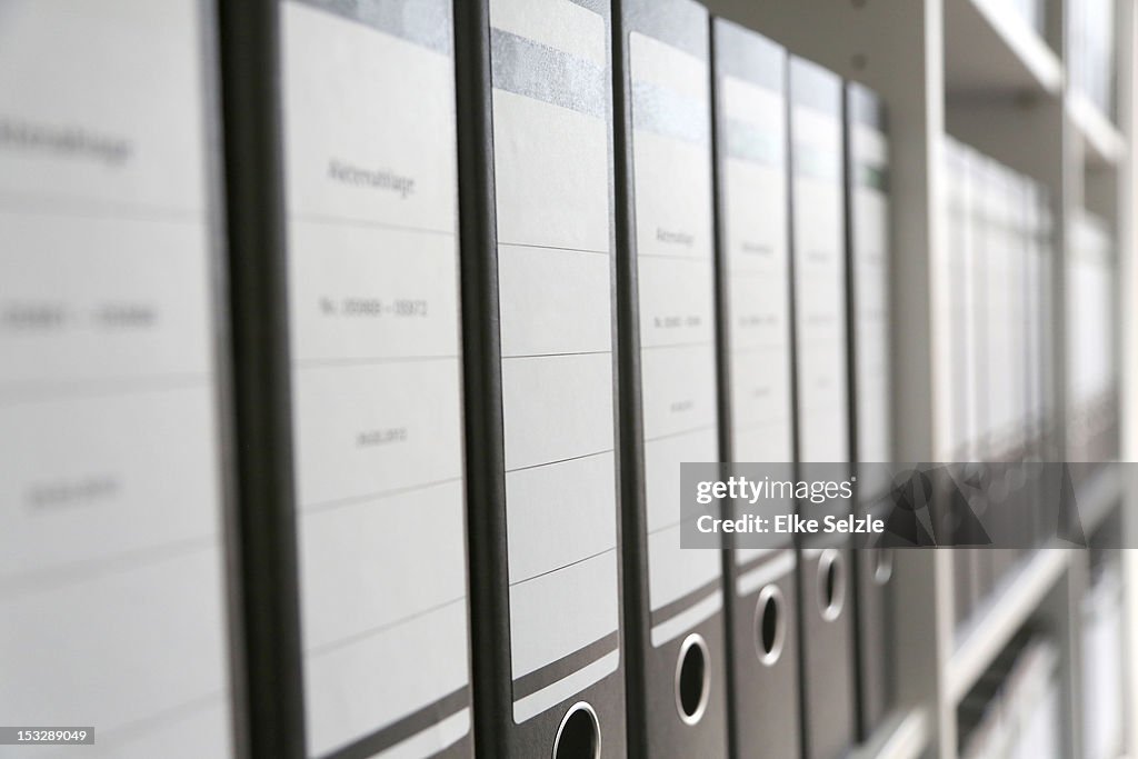Document files on shelves