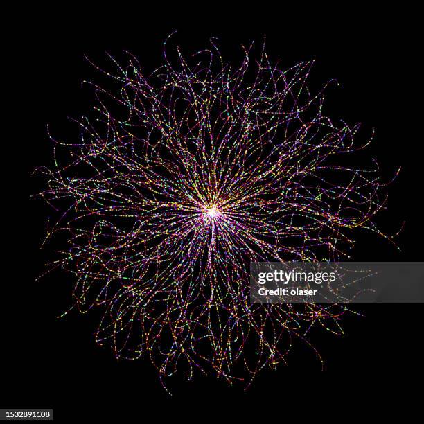 multi color atomic level particle expansion cloud - data explosion stock illustrations