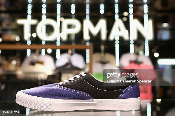 Clothes are displayed at Topman ready for sale on October 3, 2012 in Sydney, Australia. Topshop and Topman open in Sydney after a successful launch...