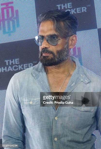 Suniel Shetty attends the launch of india first 'The Biohacker' facility machine on July 11, 2023 in Mumbai, India