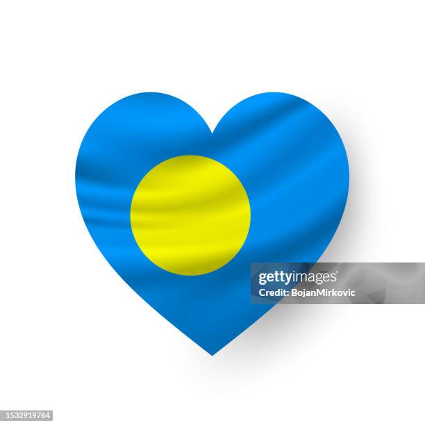palau heart flag. vector - constitution day stock illustrations