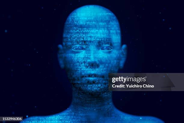 ai robot and programming code - clonación fotografías e imágenes de stock
