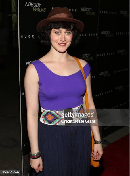 Actress Jenn Schatz arrives at the Los Angeles premiere of 'Nobody Walks' at the ArcLight Hollywood on October 2, 2012 in Hollywood, California.