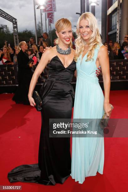 Isabel Edvardsson and Tina Kaiser attend the German TV Award 2012 at Coloneum on October 2, 2012 in Cologne, Germany.