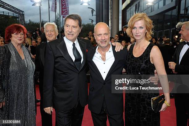 Udo Juergens and Christian Berkel arrives for the German TV Award 2012 at the Coloneum on October 2, 2012 in Cologne, Germany.