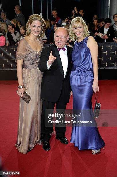 Susann Uplegger and Gesine Cukrowski arrives for the German TV Award 2012 at the Coloneum on October 2, 2012 in Cologne, Germany.