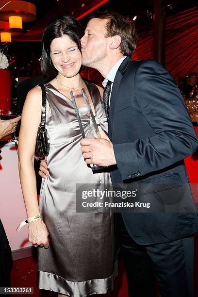 Wotan Wilke Moehring and his wife Anna Theis attends the German TV Award 2012 at Coloneum on October 2, 2012 in Cologne, Germany.